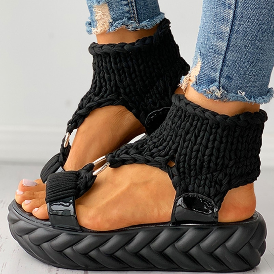 Braided Bliss Crochet Women's Sandals