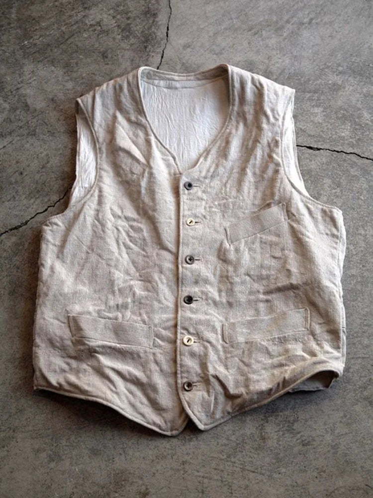 Men's Vintage Japanese Button Down Casual Vest