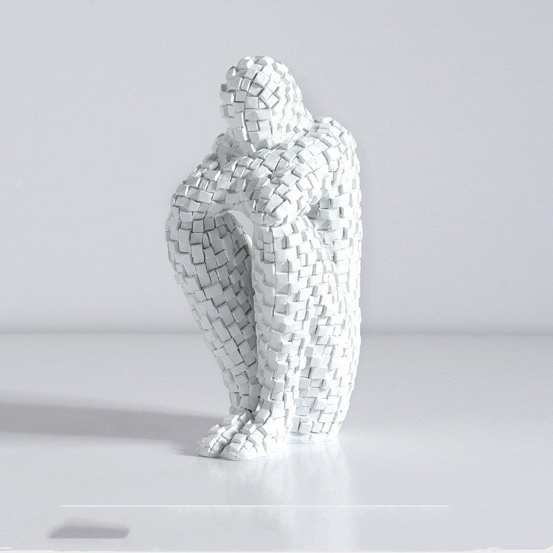 "The Puzzled" Sitting Statue