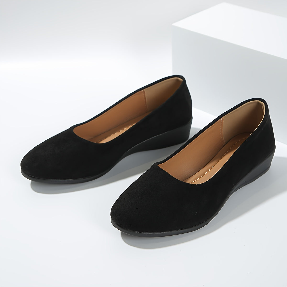 Ballerines Femme à Talon Compensé Confortable et Texture Douce pour Usage Quotidien