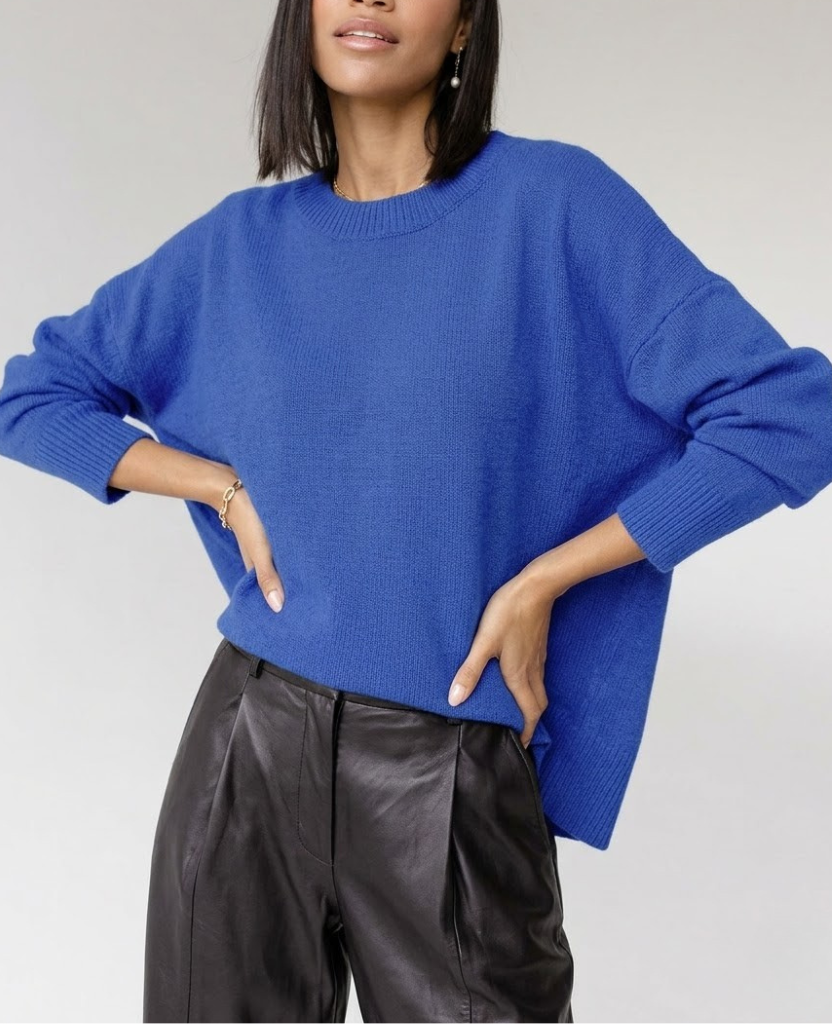 Women's Oversized Crew Neck Wool Jumper