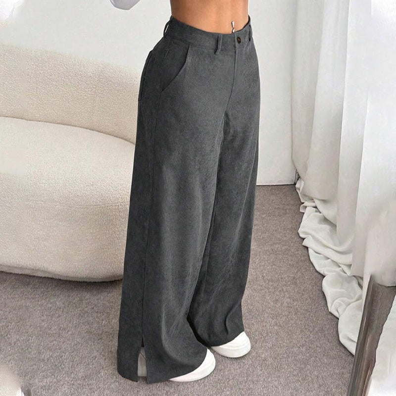 Tovay - Weite Cordhose mit Schlitz