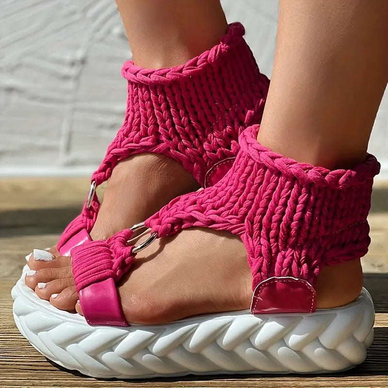 Braided Bliss Crochet Women's Sandals