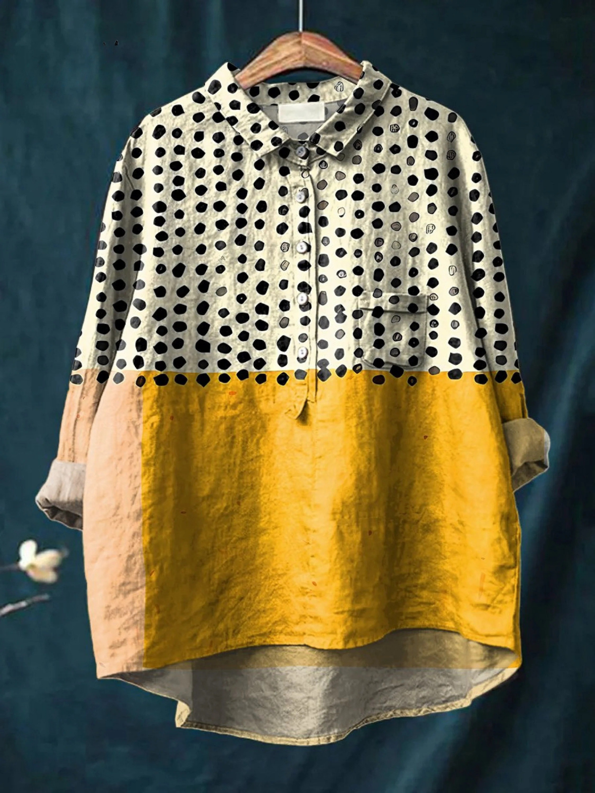 Alessia | Yellow Polka Dot Shirt