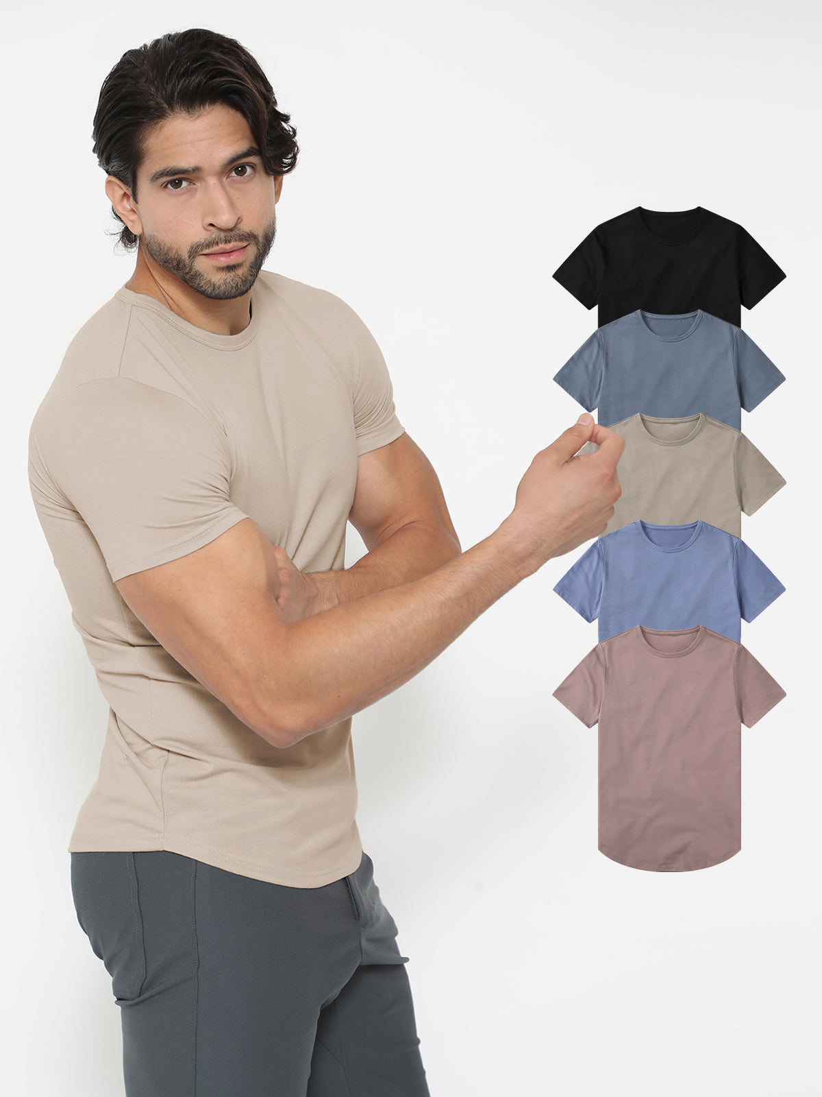 5-Pack KYAN Curved-Hem Shirt Korte Mouwen