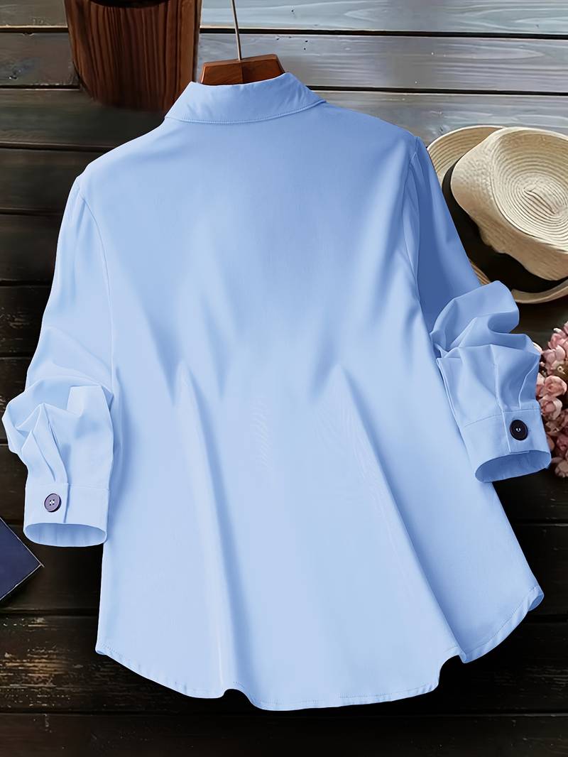 Lasangi - Camicia Casual a Maniche Lunghe Con Bottoni Multipli
