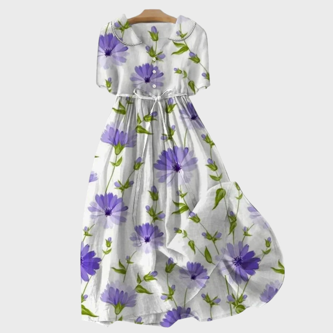 Robe Florale en Couleur Lavande