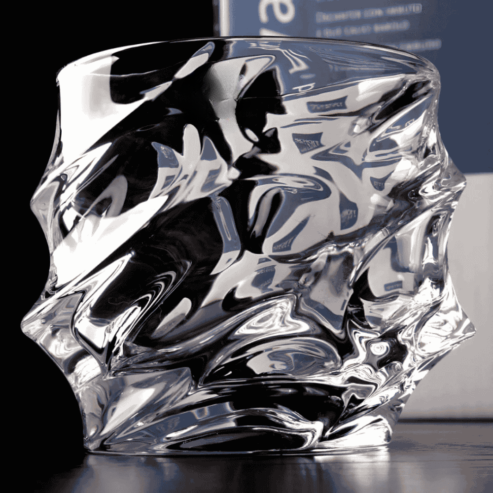 Kristall Whisky-Glas mit facettiertem Design