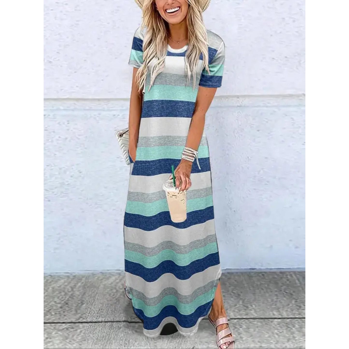 Casual Summer Round Neck Maxi Dress