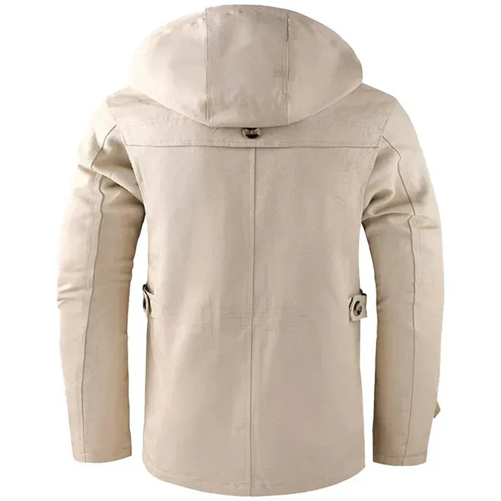 Darius - Veste à capuche avec coque résistante aux intempéries et boutons