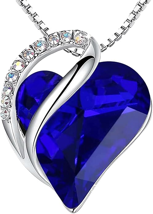 Divifa Infinity Heart Necklace in White Gold-Plated stainless steel