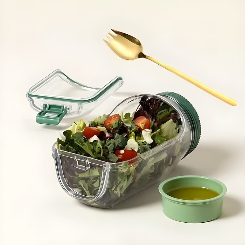 Glas-Salatbehälter mit breiter Öffnung – Frische Schichten, kein matschiger Salat