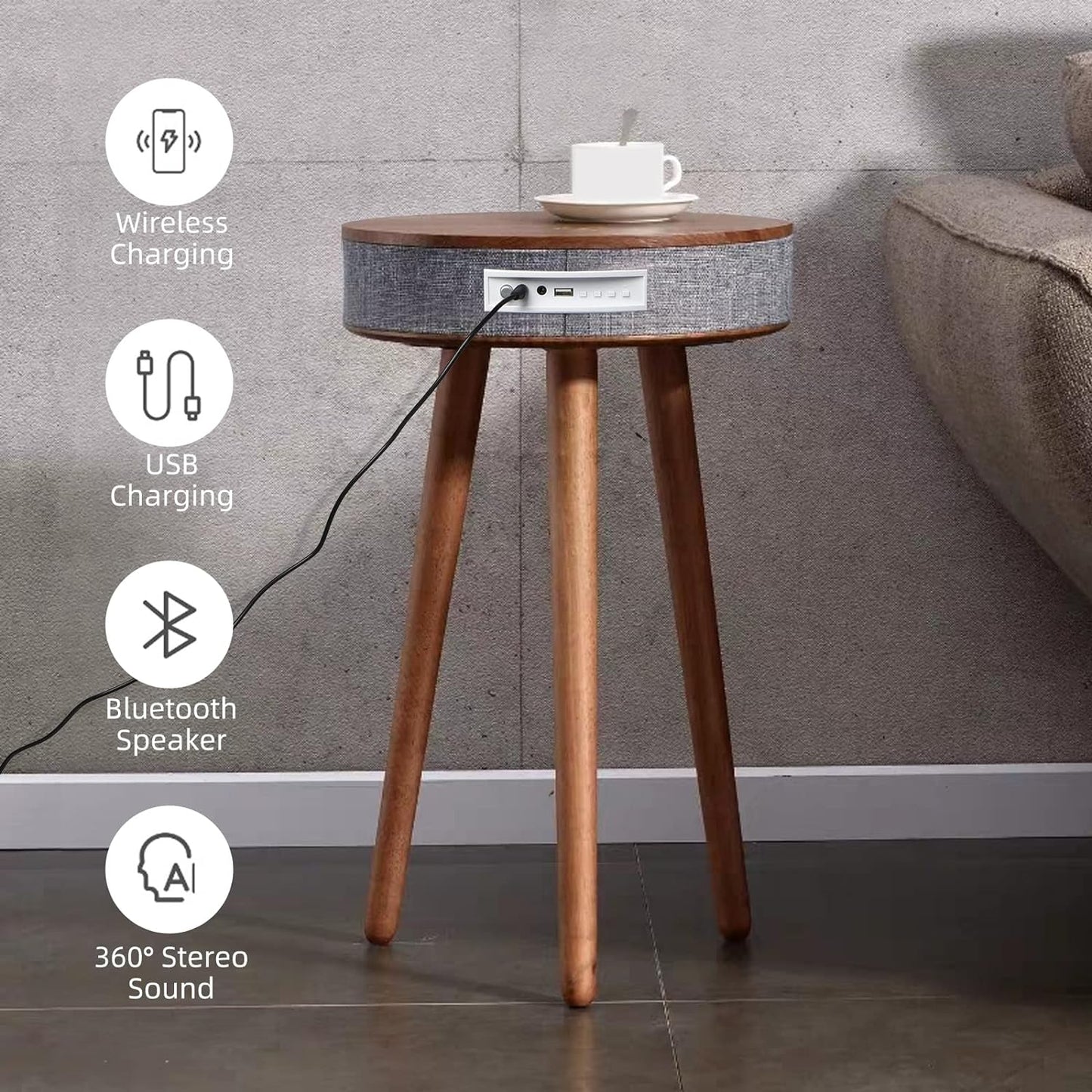 Sonicstil® by skörten Sweden: Bespoke Hi-Fi Audio Nordic Wooden Side-Table Bluetooth Speakers