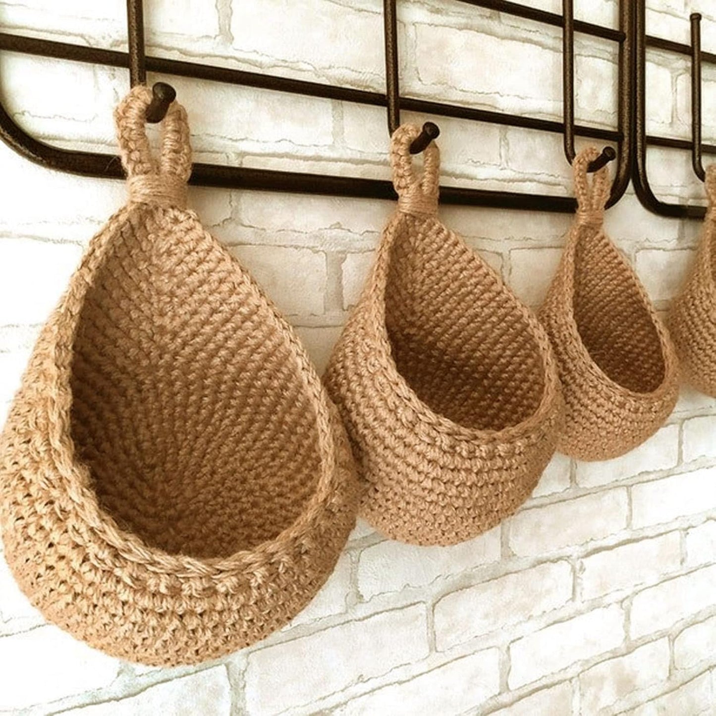 Bohowoven Produce Baskets: Kitchen Storage for Fruits Vegetables (Buy 1 Get 2 Free)