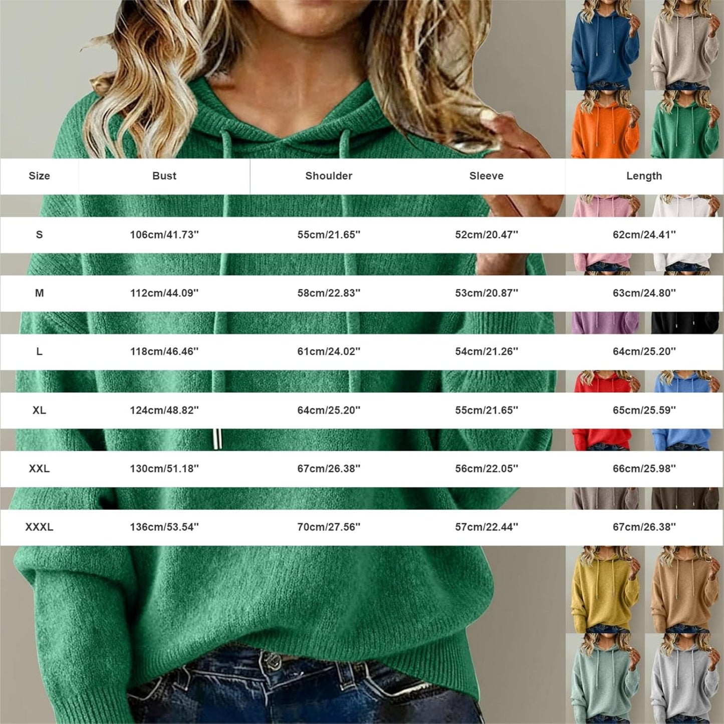 Women's Jumpers Cashmere Sweater Hooded Neck Knitted Long Sleeve Hoodies Tops Plain Casual Thermal Ribbed Wool Sweatshirt Fall Airport Outfits Pullover Sweaters Trendy Jumper Clothing