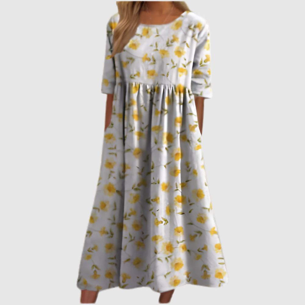 Zoé - Robe boho midi avec imprimé