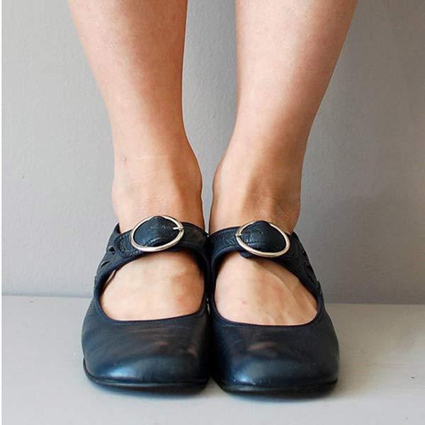 Vintage Schuhe mit abgerundeter Zehenpartie