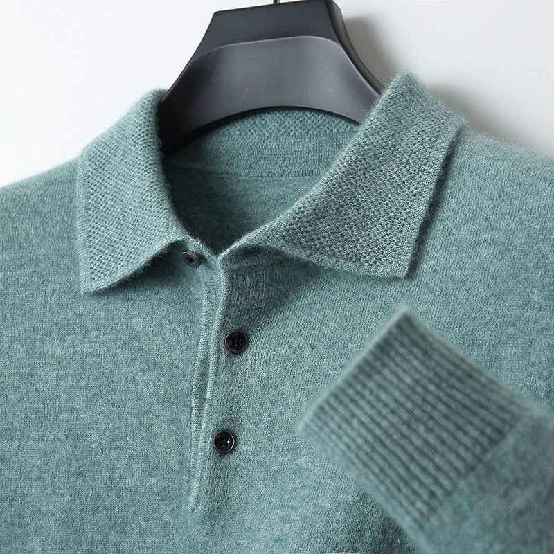 Corvanni – Men’s Cashmere Long Sleeve Polo
