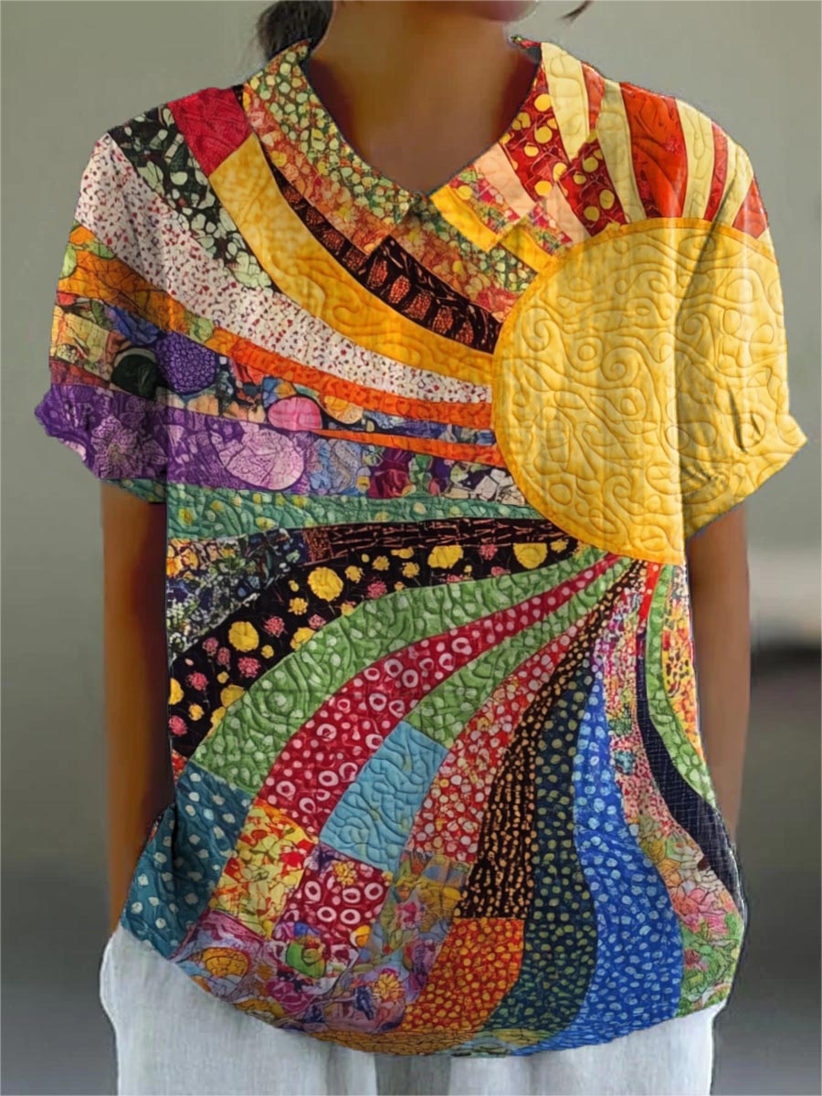 Lila | Sunburst Patchwork Košulja