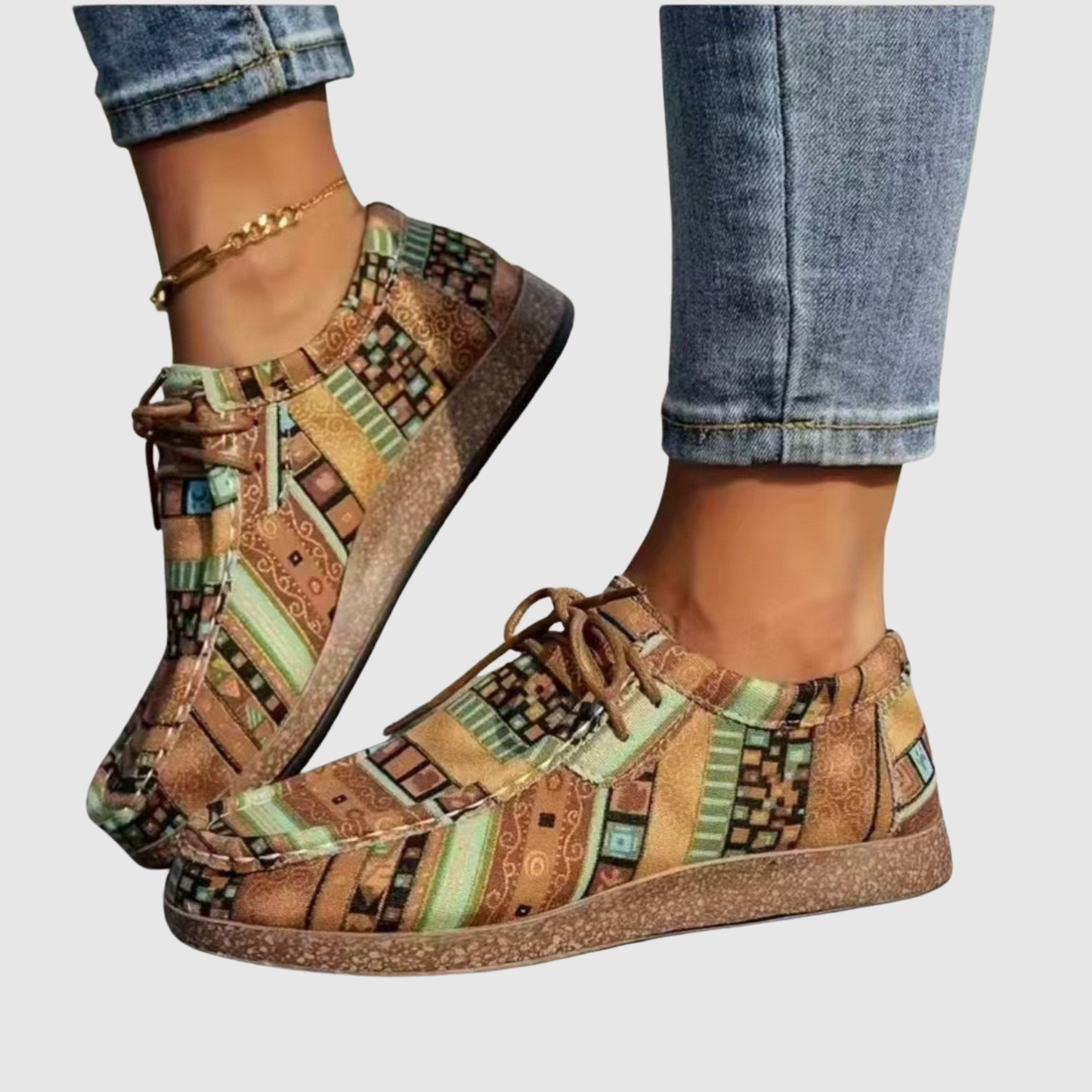 Rita - Boho damskie buty w kwiatowy wzór