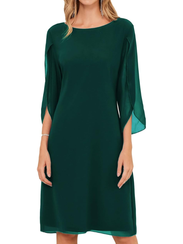 Abito Midi Donna | Maniche a Strati & Stile Fluido Elegante