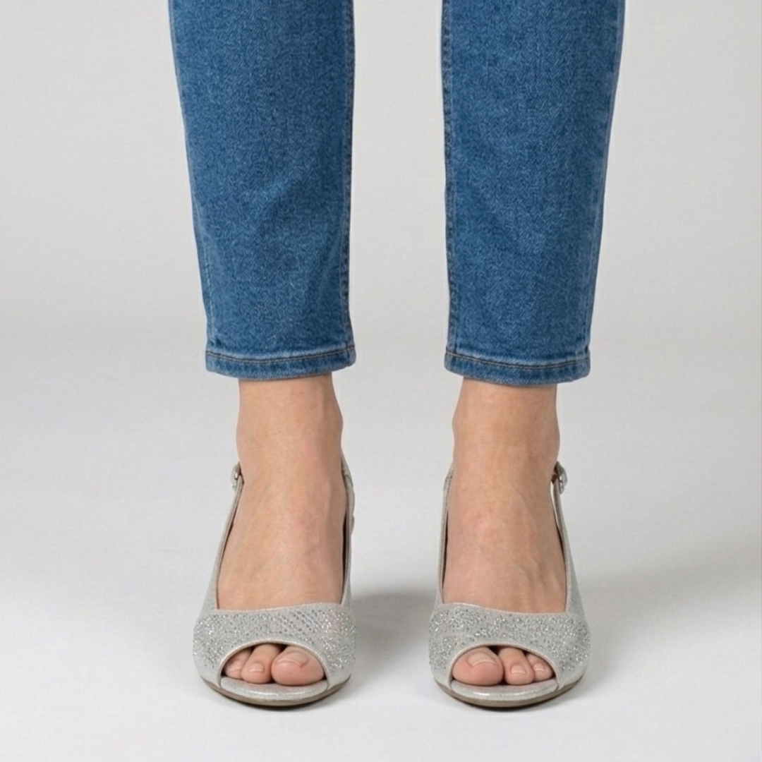 Ailese | Feminine Slingback-Sandalen mit funkelndem Vorderblatt
