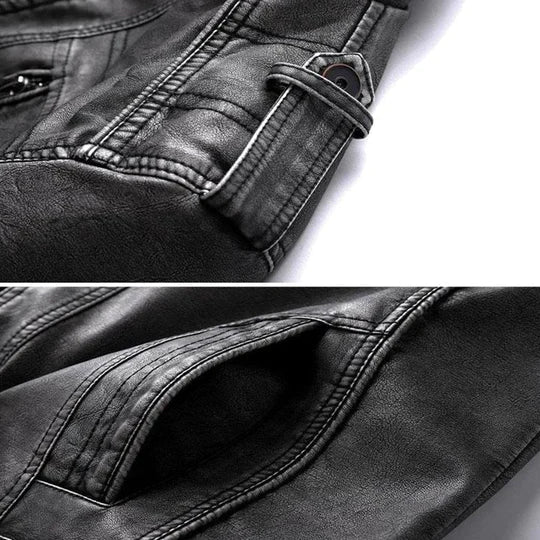 Zavren – Schwarze Lederjacke für Herren