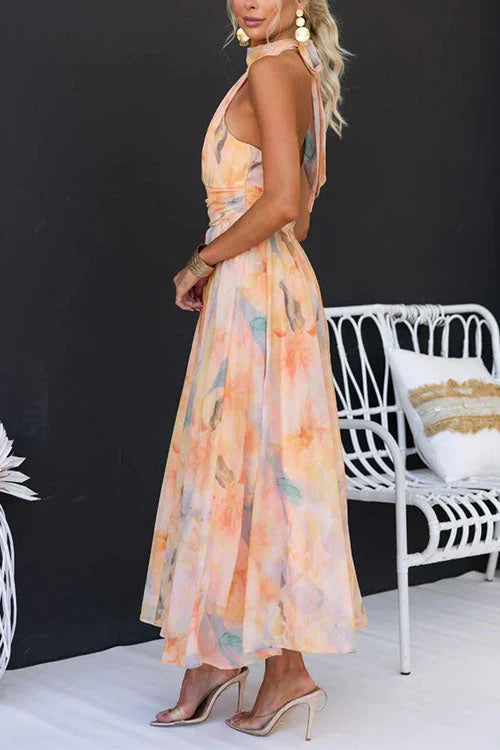 Aquarel Maxi Jurk Sandra | Elegante Lange Zomerjurk Dames 4