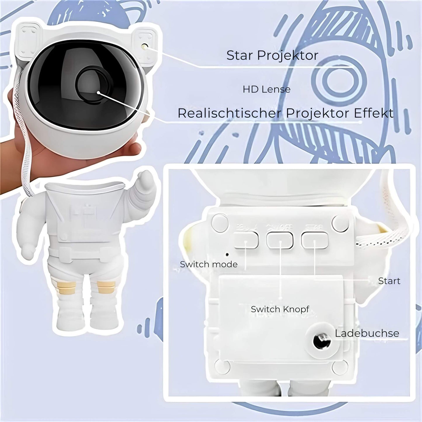 Astronaut Sternenhimmel LED Projektor – Zauberhafte Atmosphäre