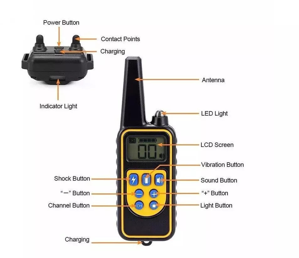 Waterproof Remote Control Dog Training Collar, 2600ft Range