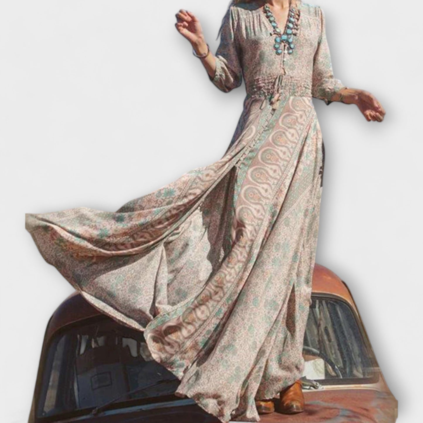 Yolanda - Vestido maxi bohemio casual
