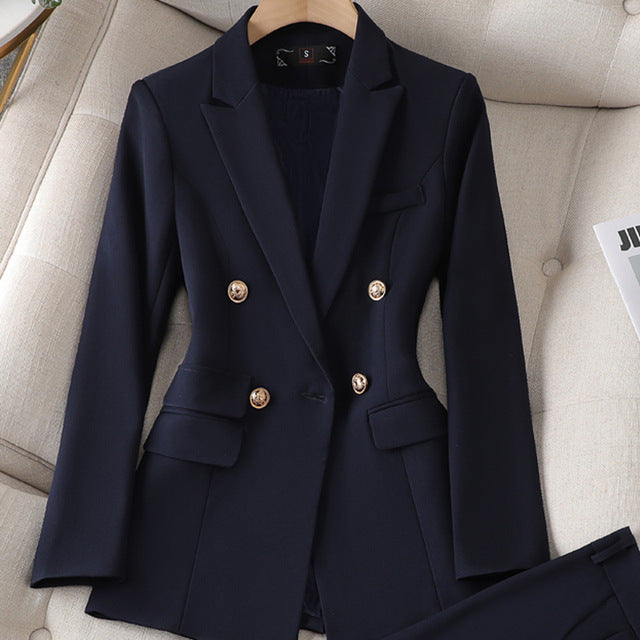 Elegant Blazer og Bukse Sæt til Selvbevidste Kvinder - Nova