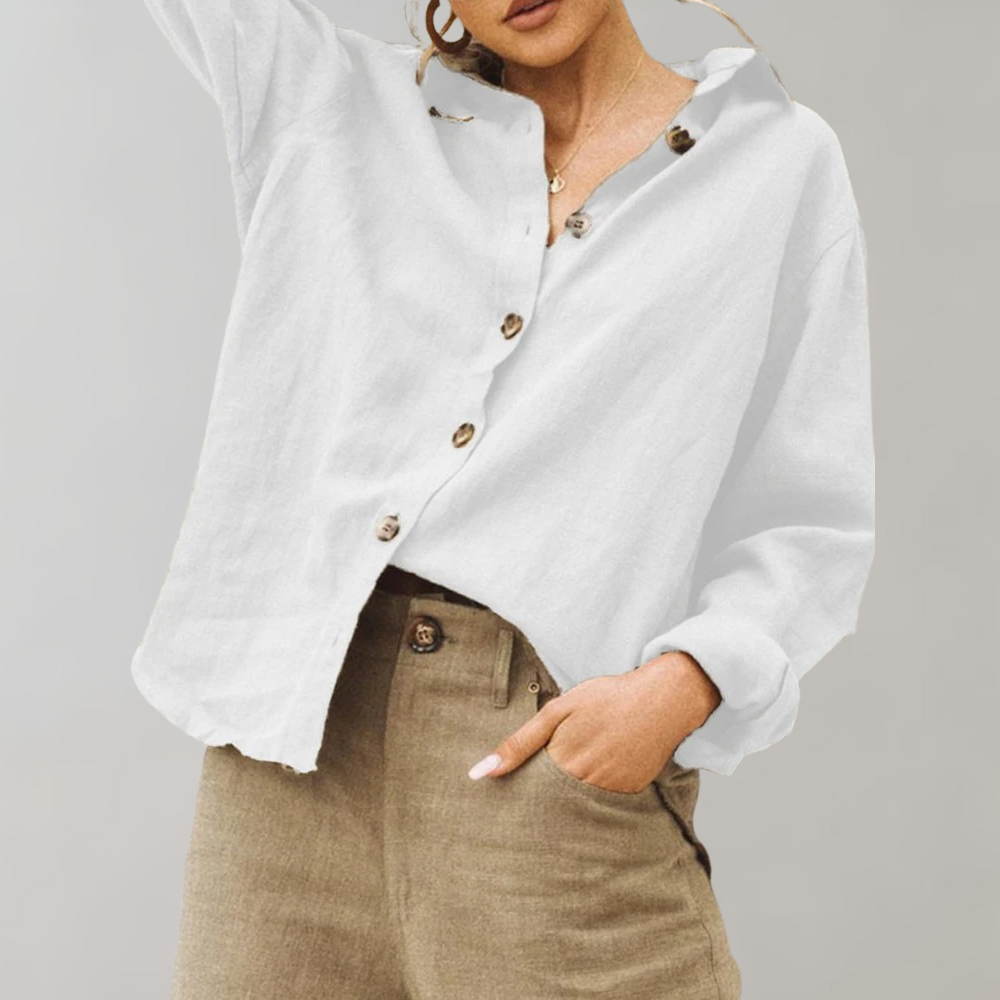 Chemisier aspect lin pour femme