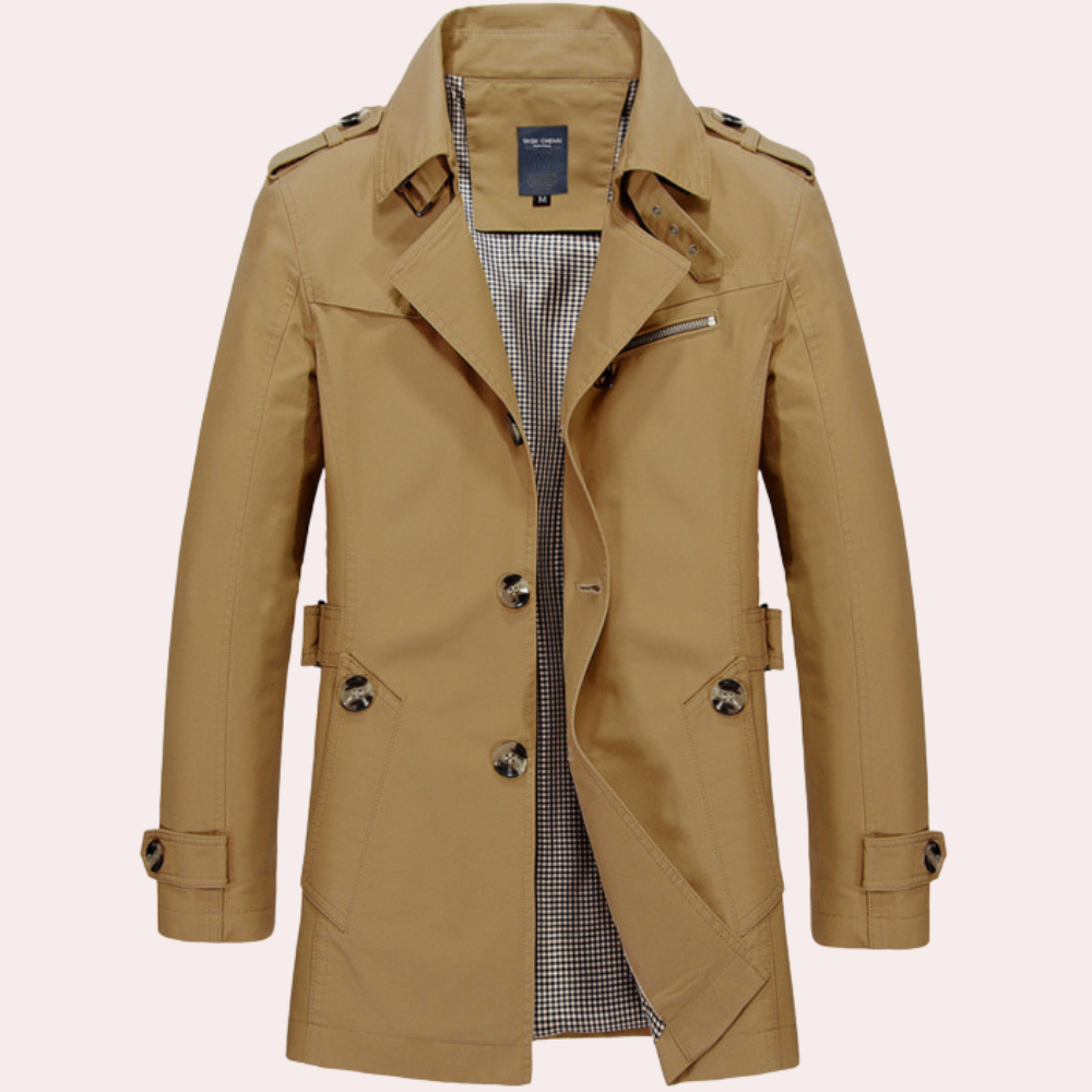Palmer | slim fit dwurzędowy Trench coat Men