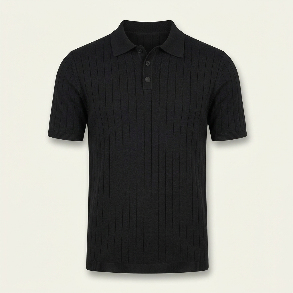 Open-Collar Cotton Polo