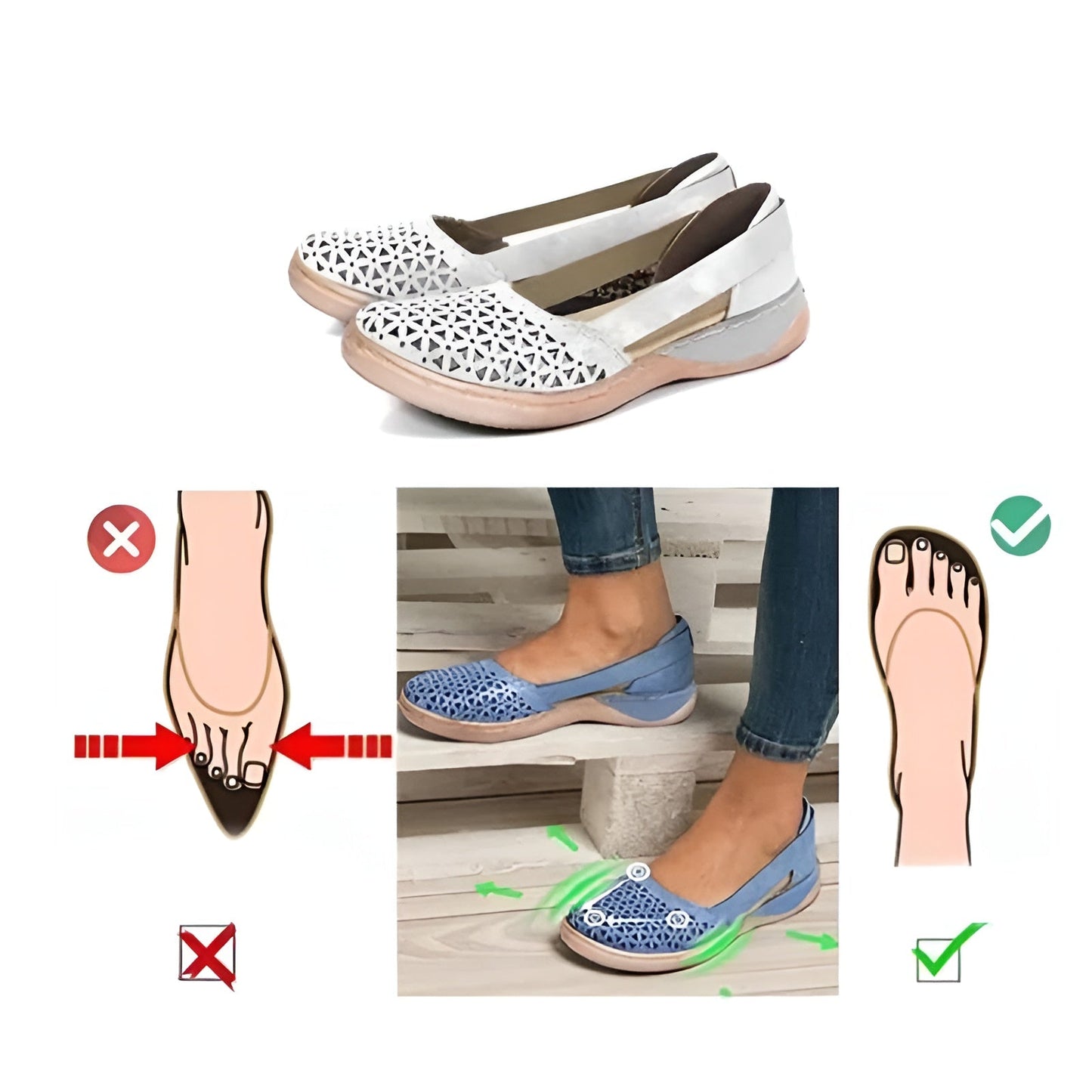 Calzature Donna | Ortopediche Slip-On con Dettaglio Traforato