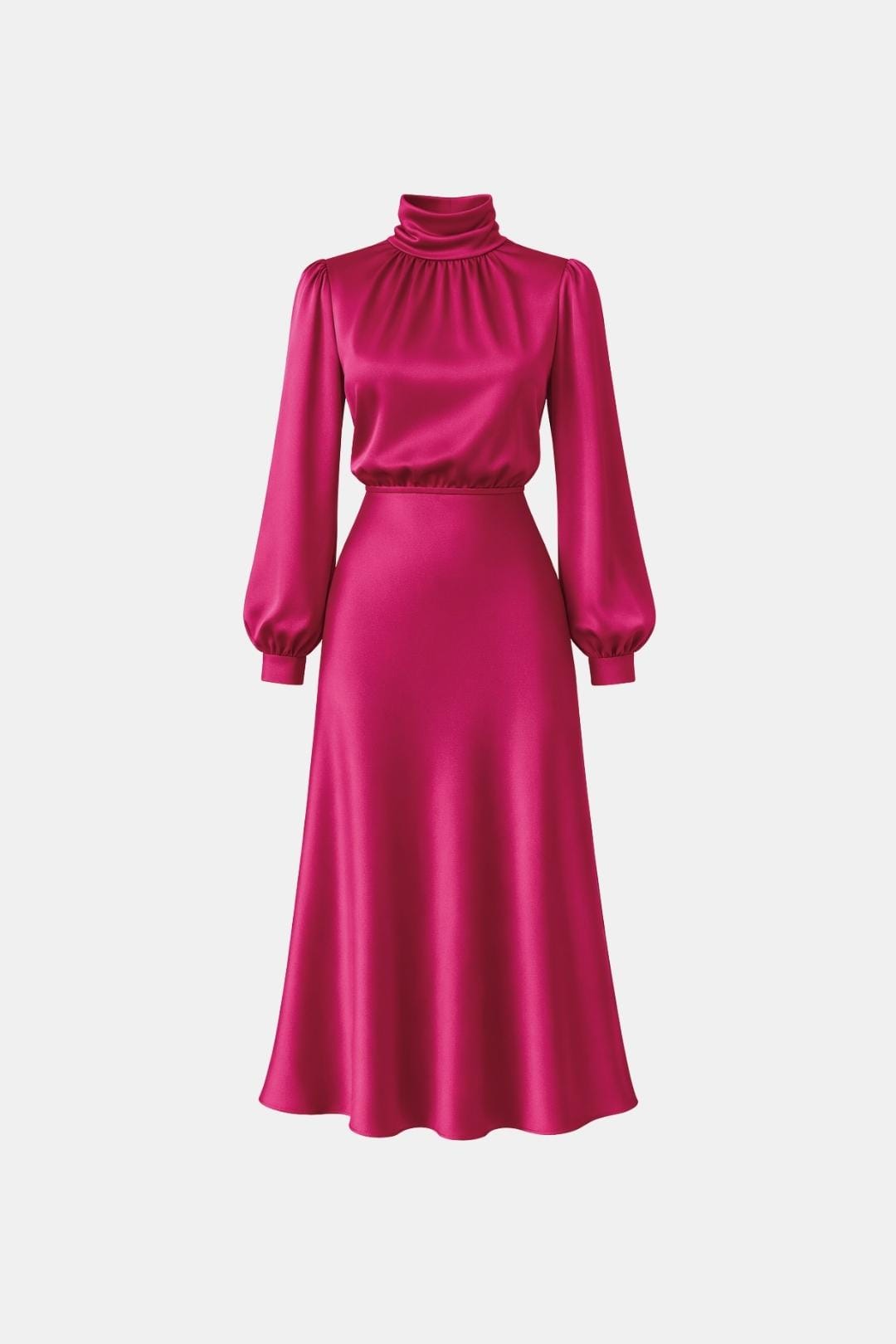Carla - High Neck Elegant Satin Dress