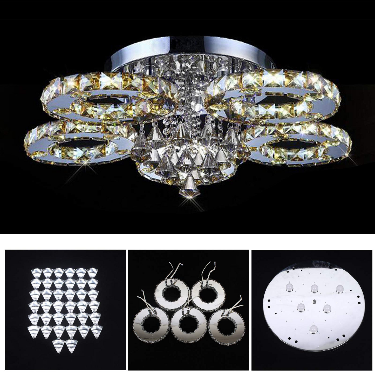 Ceiling Mounted Crystal Chandelier - Aurellin