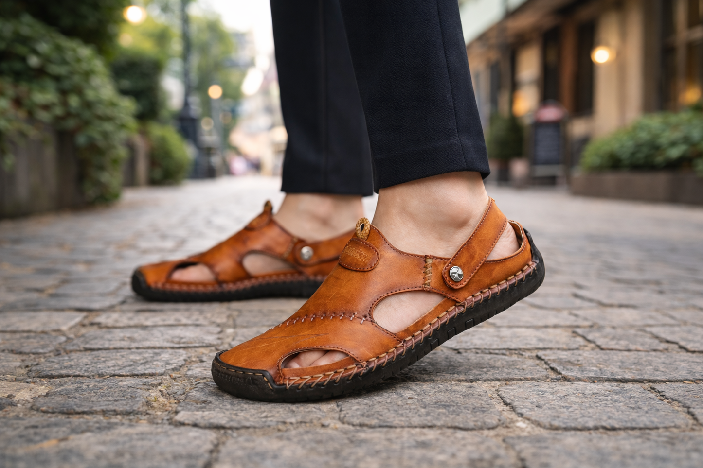 Sandales décontractées en cuir souple de haute qualité pour hommes