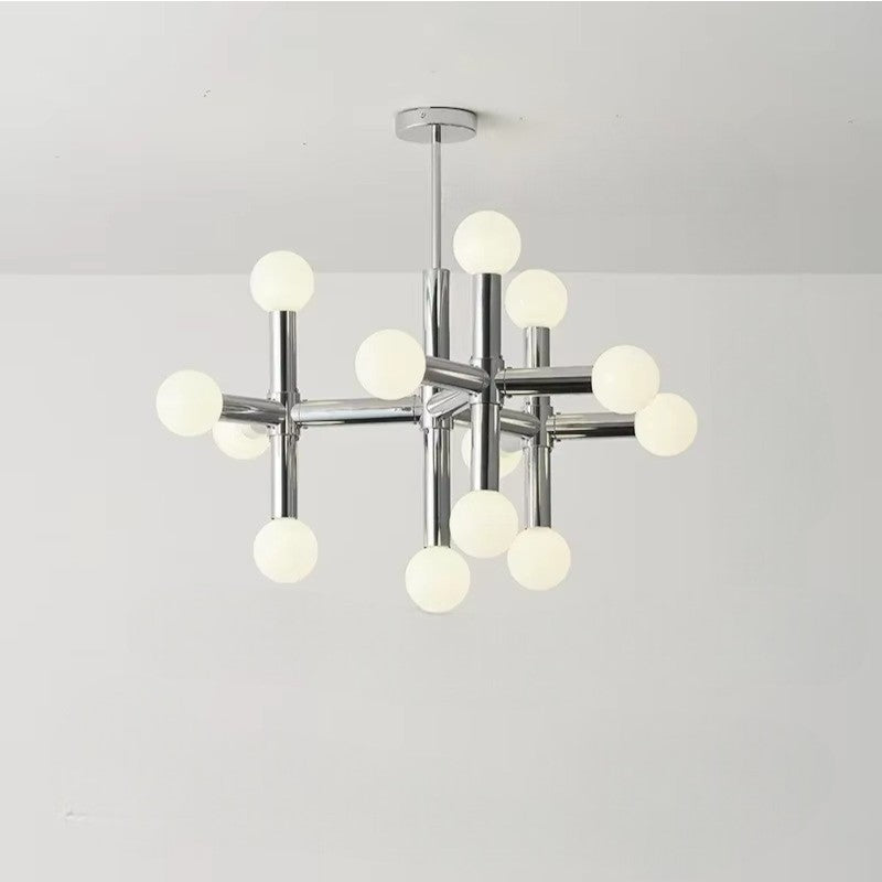 Chrome Globe Chandelier with Sputnik Design