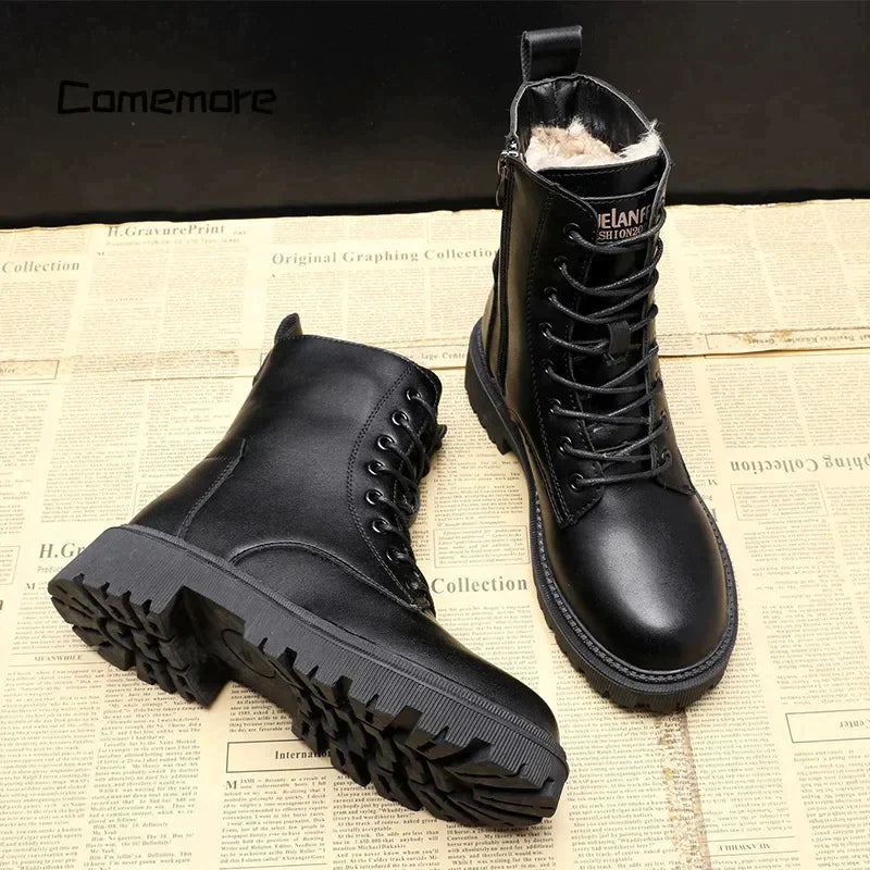 Schwarze Gefütterte Stiefel Für Damen