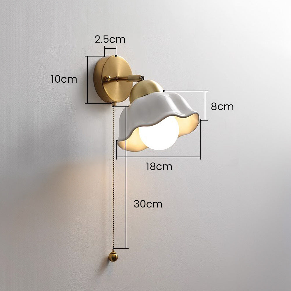 Retro Witte Bloem Wandlamp
