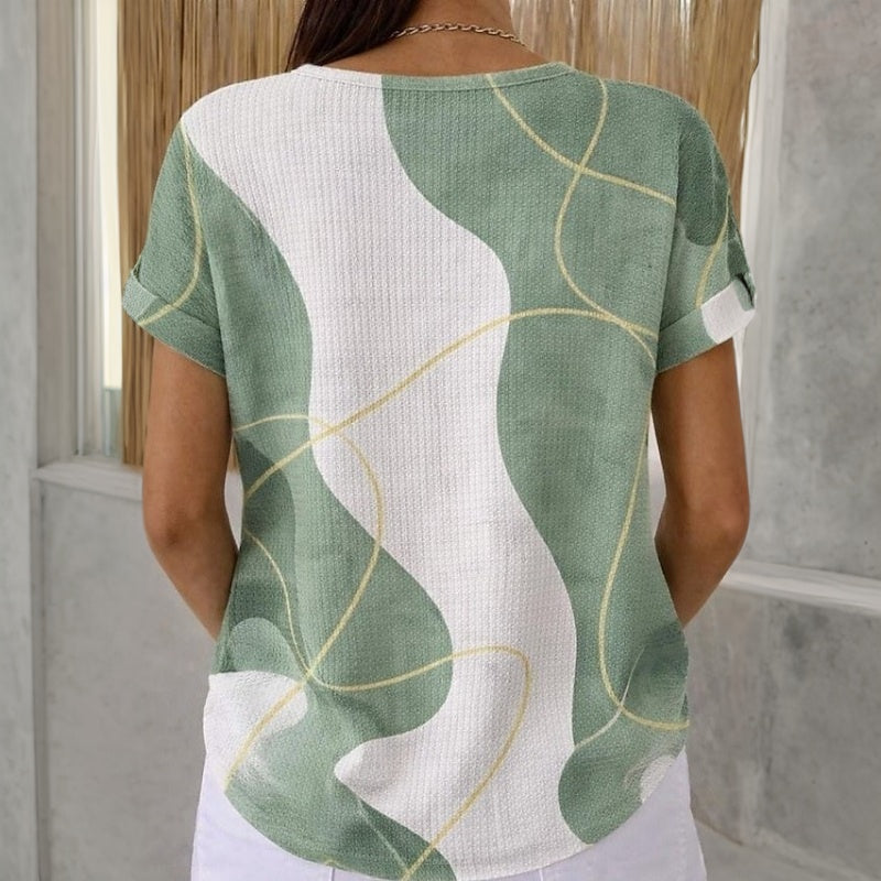 Tivara – A Blocchi di Colore in Cotone Misto Blusa