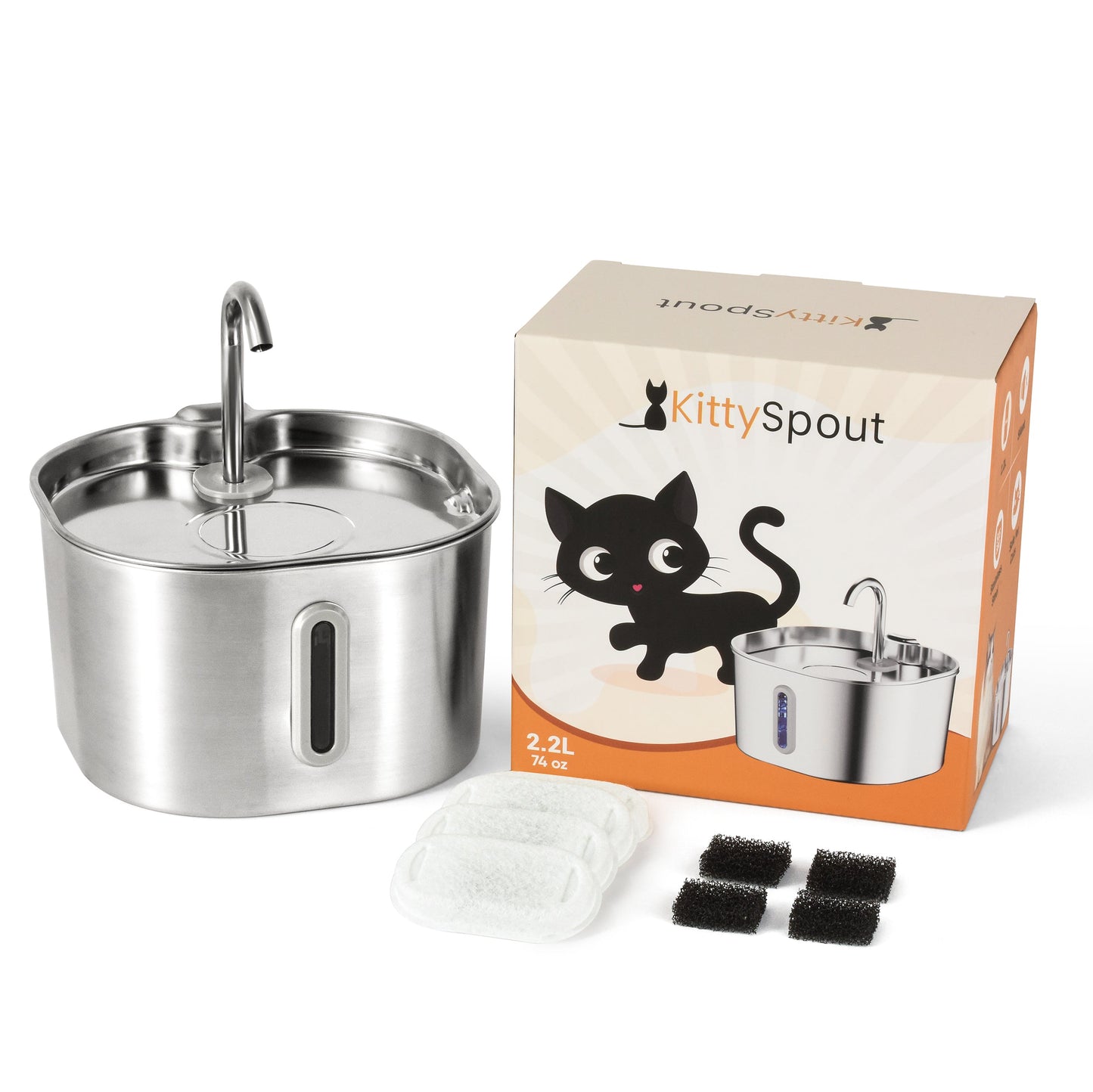 KittySpout™ - 2,2-Liter-Trinkbrunnen-Set für 2 Monate