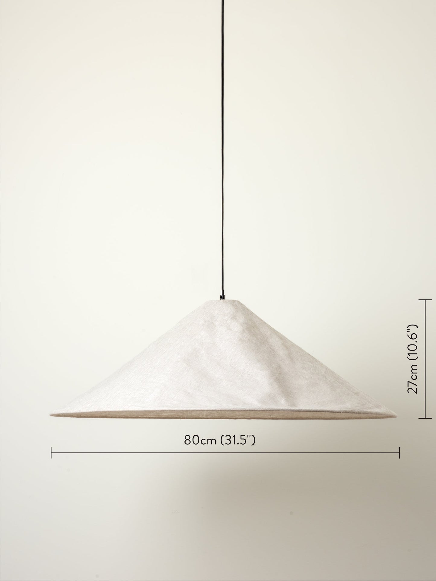 Linnen Lampenkap Hanglamp 80cm Crushed Linen Design E27 Grote Lichtkap | Restfield