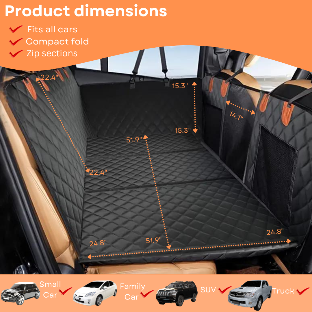 Bark Whisker - Premium Hard Bottom Dog Car Seat Protector