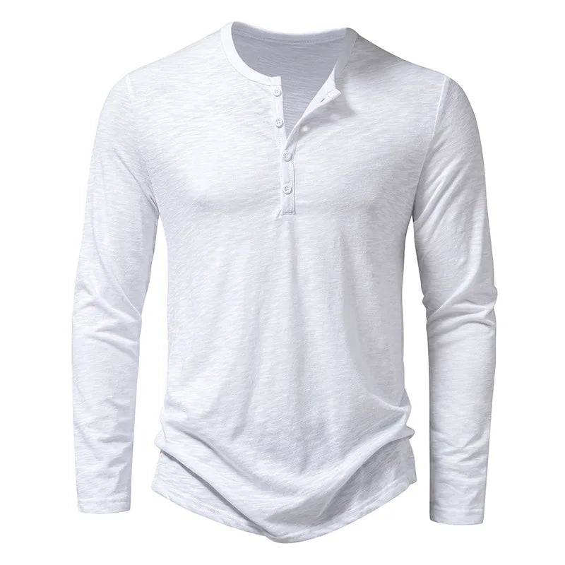 Evan | Slim Fit Long Sleeve Henley Shirt