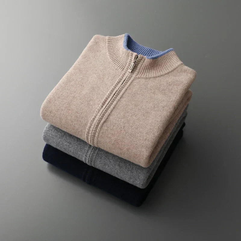 Men's cashmere zip jacket Warm and elegant - Perfect for autumn