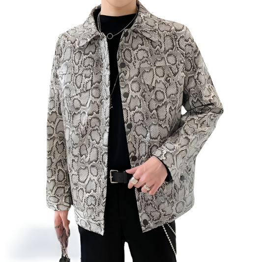 Strada Serpente designed by skörten® Sweden - Bold Italian-Swedish Street-Sharp Python Skin Embossed Jacket