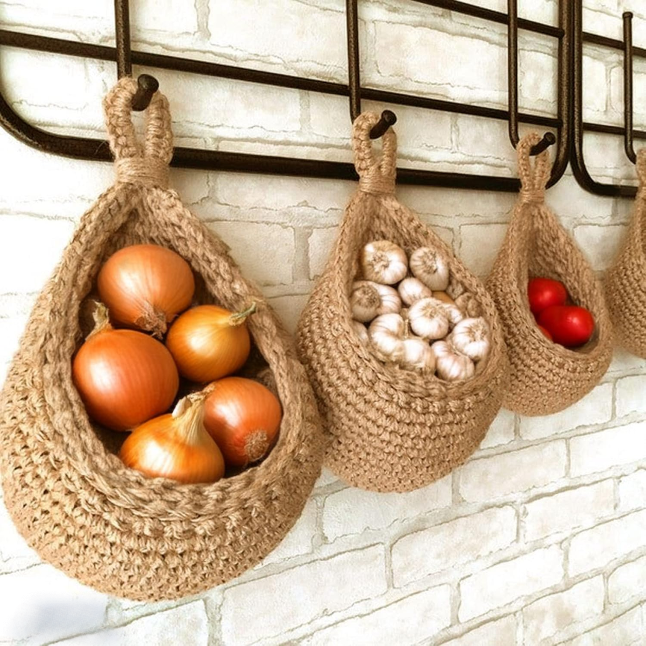 Bohowoven Produce Baskets: Kitchen Storage for Fruits Vegetables (Buy 1 Get 2 Free)